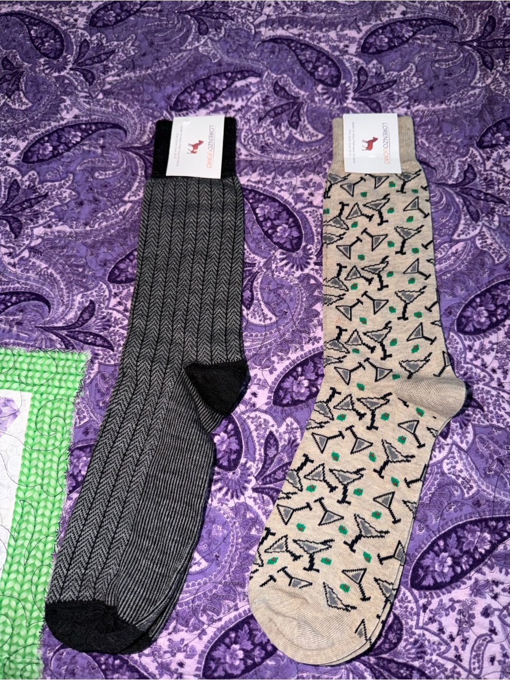 Lorenzo Uomo Men’s Dress Socks Set- Two Pairs NWT